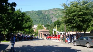 Assembling at foot of Main St