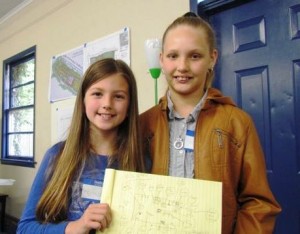 Grace Campanile (L) and Willa Fitzgerald have a plan for a dog run they would like to see developed at Dockside.