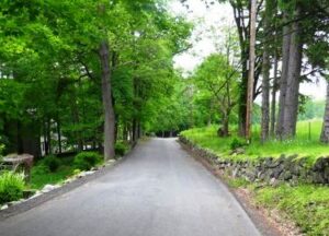 One of the sections of Healy Road where roadwork needed to improve drainage.