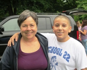 Grandma Terry and grandson Dustin enjoy the activities together