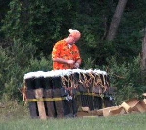 The fireworks were loaded at the north end of Dockside park