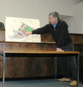 Developer Paul Guillaro shows the Town Board his plans for the Butterfield property.