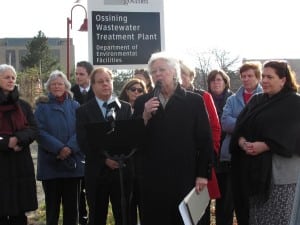 Assemblywoman Sandy Galef announces plans to introduce legislation banning the use of fracking byproducts at a press conference on Wednesday, Dec. 12.