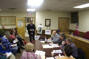 Ray Fusco, standing, addresses Cold Spring trustees (Photo by K.E. Foley)