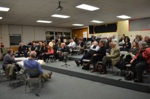 The audience listens to mayoral candidate Ralph Falloon at the March 13 forum. Photo by Jeanne Tao