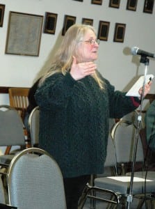 Glenn Lebwohl-Steiner addresses the Town Board during a discussion on the Old Albany Post Road paving project. Photo by L.S. Armstrong