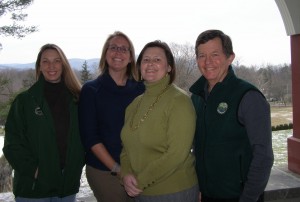 Hudson Highlands Land Trust staff members Katrina Shindledecker, MJ Martin, Kathy Hamel and Andy Chmar are eager to welcome new staff member Matt Decker to their conservation team. Photo by M.A. Ebner