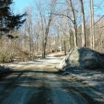 Part of the 450-foot section of Old Albany Post Road, looking north toward Upland Drive (Photo by L.S. Armstrong)