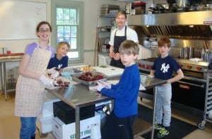 Haldane's 'little chefs' collaborate with Glynwood Chef Jason Wood on beet soup. (Photo courtesy of HSF)