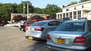 The municipal parking lot next to Riverview Restaurant. Photo by M. Turton