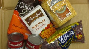 Non-perishable food items are needed at the Food Pantry.