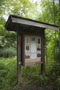 A brief history of Benedict Arnold is positioned along the trail.