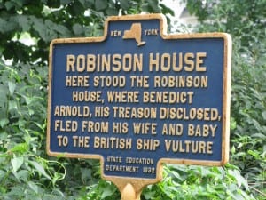 Historical marker of the Robinson House. Photo by R. Soodalter