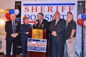 Sheriff Donald B. Smith declaring his victory on primary night (photo provided by Smith campaign)