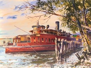 "Dutchess Ferry" painting by John F. Gould (Image courtesy of RiverWinds Gallery)