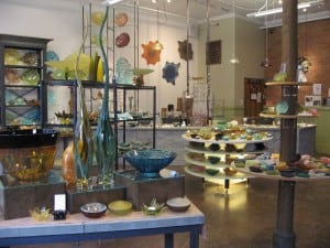 The front room gallery of Hudson Beach Glass today.