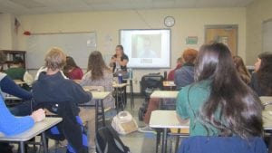 Haldane AP Government teacher Melissa Seideman explained to students what would transpire with e-voting.