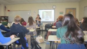 Haldane AP Government teacher Melissa Seideman explained to students what would transpire with e-voting.