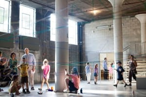 Connecting visitors with the space at a Dia: Beacon Arts Education program. (Photo by Meredith Heuer)