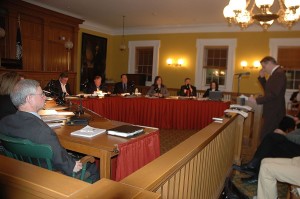 State Sen. Terry Gipson addresses members and staff of the Putnam County Legislature Dec. 4. (Photo by L.S. Armstrong)