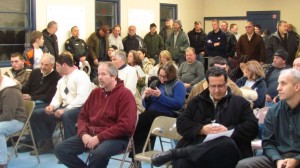 Members of the Cold Spring Boat Club made up a large part of the standing-room-only audience at the VFW Hall.