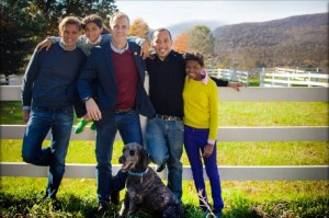 The Maloney Florke Family From left, Randy Florke, Essie Maloney Florke, Sean Maloney, Reiniel Florke, and Daley Maloney Florke, with pet Pokie (Photo courtesy of Rep. Sean Maloney)