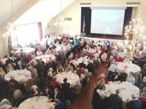 Older-age residents crowded the dining room for the Year of the Senior lunch. (Photo by L.S. Armstrong)