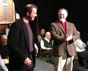 Sterling Swann, left, and Mike McKee in rehearsal for 1776.  