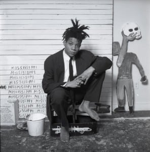 Jean-Michel Basquiat, in a photo by by Dmitri Kasterine