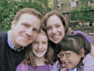 Rob Bissinger and his family, from left, daughter Riley, wife Katie and daughter Hannah