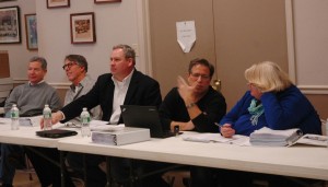 The development team, from left: Owner Paul Guillaro, consultant Tim Miller of Tim Miller Associates, Matt Moran of Butterfield Realty LLC, attorney Steven Barshov, and Ann Cutignola of Miller Associates.