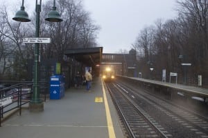 A Metro North train pulling into the Cold Spring station. (Photo by K.E. Foley)