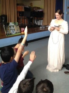 Lisa DiMarzo, Boscobel’s Museum Educator, presents Boscobel’s in-school program to students.