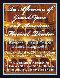 poster opera house for howland april 6 concert