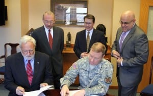 Standing, from left, David Gordon, David Reel, Vincent Tamagna. Sitting from left, Fred Osborn, Col. Dane Rideout. (Photo courtesy of CIA)