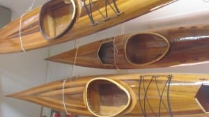 CSCK's kayaks are built using narrow strips of three different kinds of American cedar.