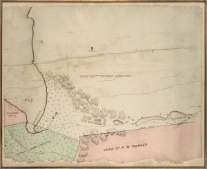 Undated map illustrating the area around Constitution Island and West Point (Foundry Image courtesy of Bryan Dunlap)