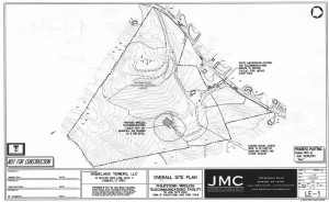 A preliminary site map of the proposed cell tower location; courtesy of Homeland Towers and the Town Board