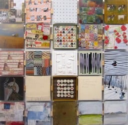 A few of the parts which made up the whole of the 50-50 "mosaic" displayed at Garrison Art Center.