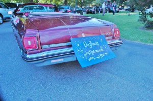 The car reserved for the Maloney-Florke children heralds the family's news. Photo by L.S. Armstrong