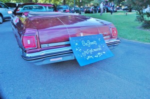 The car reserved for the Maloney-Florke children heralds the family's news. Photo by L.S. Armstrong