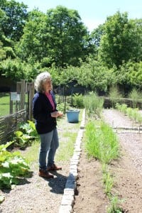 Shelley Boris surveys the garden.