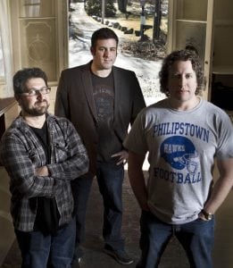From left, Seth Kramer, Jeremy Newberger and Daniel A. Miller, directors, Evocateur: The Morton Downey Jr. Movie