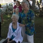 Kevin 7/30/14, 6:15 AM Assemblywoman Sandy Galef, standing celebrates new bench with honoree Betty Budney. Photo by K. Foley