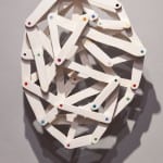 Ann Provan's 'head print' titled "Mind," made from pine and gouache.