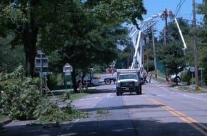 Crews worked on utility lines on Morris Avenue Wednesday afternoon. Photo by L.S. Armstrong