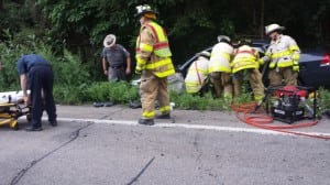 A driver was extracted using the Jaws of Life. Photo courtesy of Joseph Mercurio