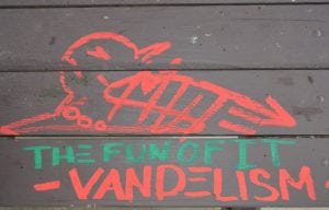 Mayor's Park was vandalized on Monday night (Aug. 11). Photo by M. Turton