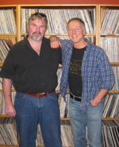 Sam Tallerico, right, and fellow DJ Owen in the WVKR archive. (Photo provided) Photo provided