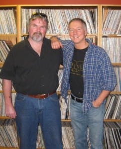 Sam Tallerico, right, and fellow DJ Owen  in the WVKR archive. (Photo provided) Photo provided